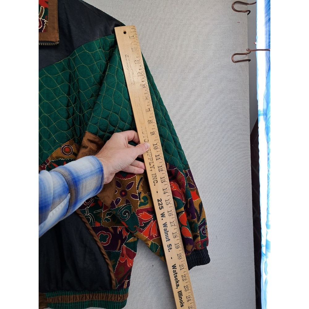 Vtg Windbreaker Womens Medium Abstract Colorful Track Jacket 80s 90s Parachute - Picture 8 of 10